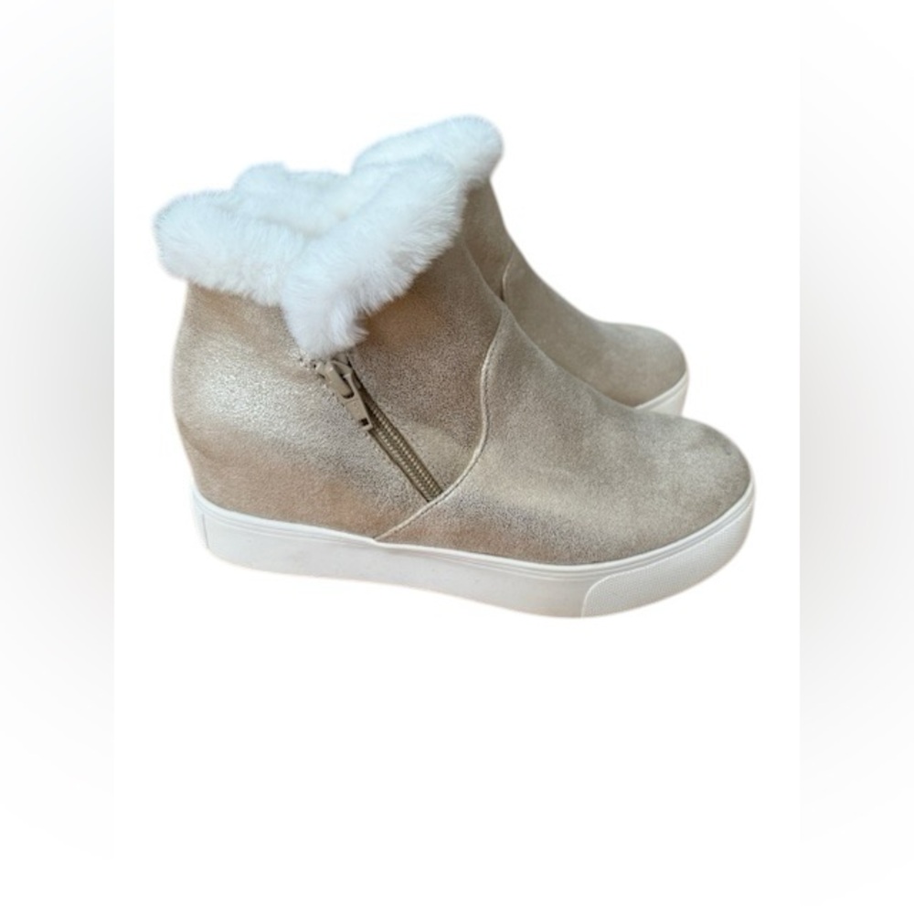 J Slides Gold Metallic Sneaker Boot